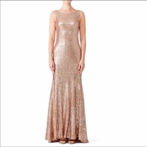 Rose Gold Theia Gemma Formal Gown
